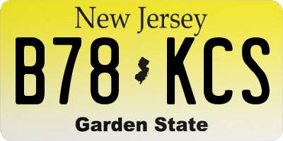 NJ license plate B78KCS