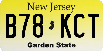 NJ license plate B78KCT