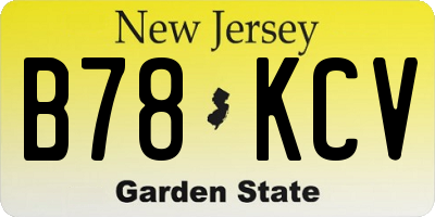 NJ license plate B78KCV