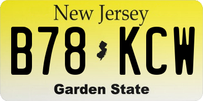 NJ license plate B78KCW