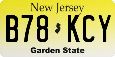 NJ license plate B78KCY