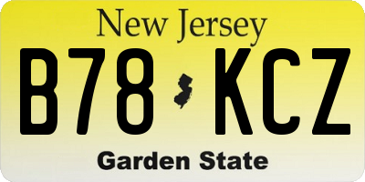NJ license plate B78KCZ