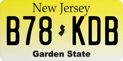 NJ license plate B78KDB
