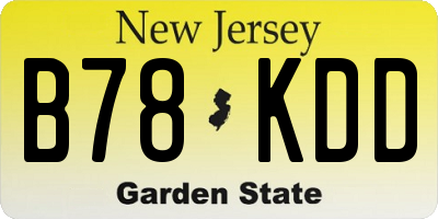 NJ license plate B78KDD