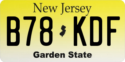 NJ license plate B78KDF