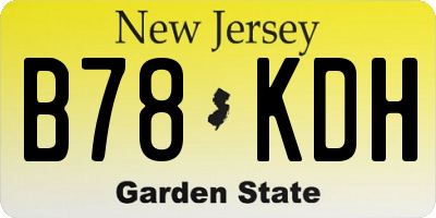 NJ license plate B78KDH