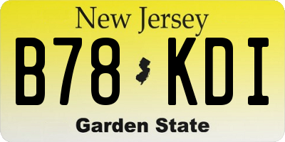 NJ license plate B78KDI
