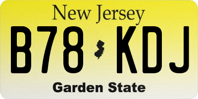 NJ license plate B78KDJ