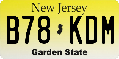 NJ license plate B78KDM
