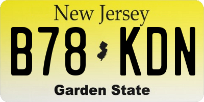 NJ license plate B78KDN