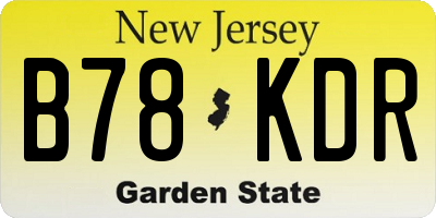 NJ license plate B78KDR