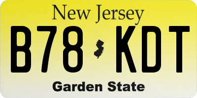 NJ license plate B78KDT