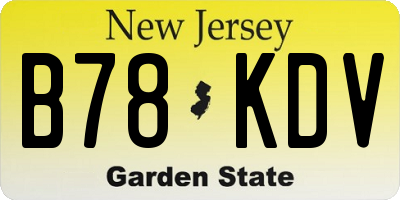 NJ license plate B78KDV