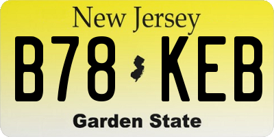 NJ license plate B78KEB