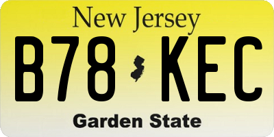 NJ license plate B78KEC