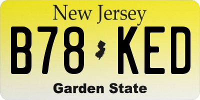 NJ license plate B78KED