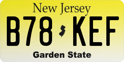 NJ license plate B78KEF