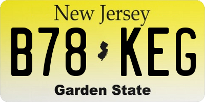 NJ license plate B78KEG