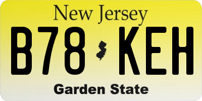 NJ license plate B78KEH