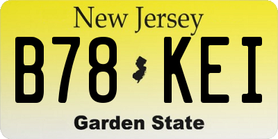 NJ license plate B78KEI