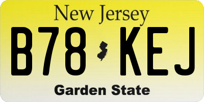 NJ license plate B78KEJ
