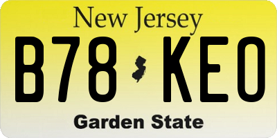 NJ license plate B78KEO