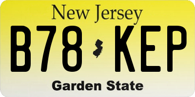 NJ license plate B78KEP