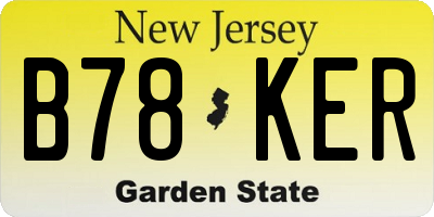 NJ license plate B78KER