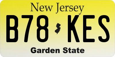 NJ license plate B78KES