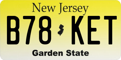 NJ license plate B78KET