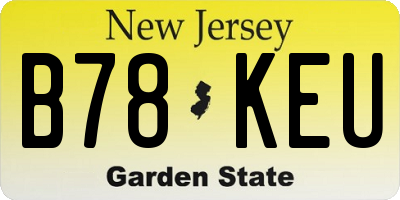 NJ license plate B78KEU