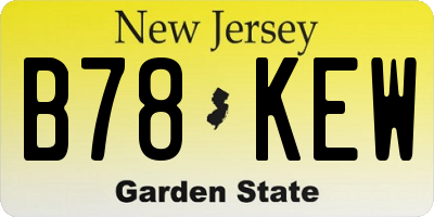 NJ license plate B78KEW