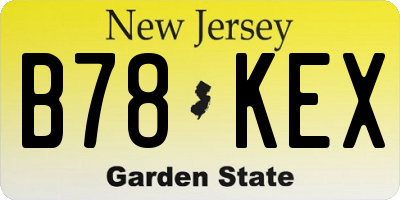 NJ license plate B78KEX