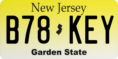 NJ license plate B78KEY