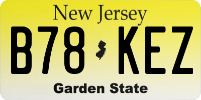 NJ license plate B78KEZ