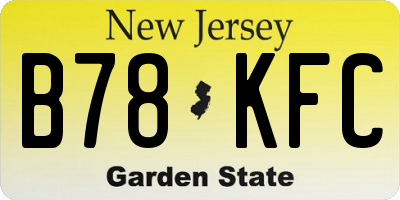 NJ license plate B78KFC