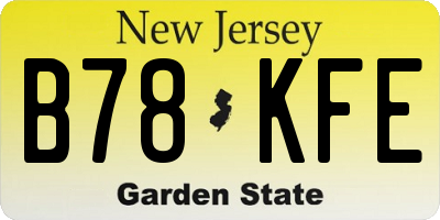 NJ license plate B78KFE