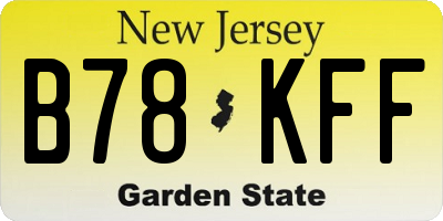 NJ license plate B78KFF