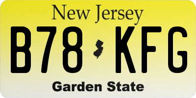 NJ license plate B78KFG