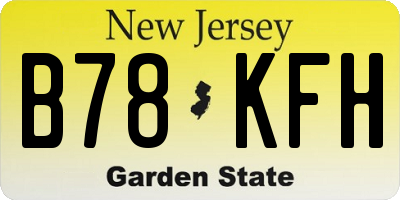 NJ license plate B78KFH