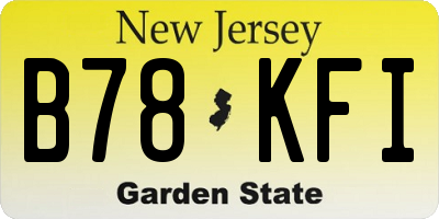 NJ license plate B78KFI