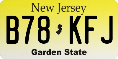 NJ license plate B78KFJ