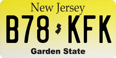 NJ license plate B78KFK
