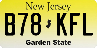 NJ license plate B78KFL