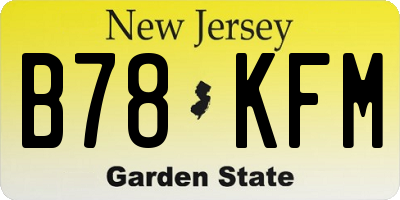 NJ license plate B78KFM