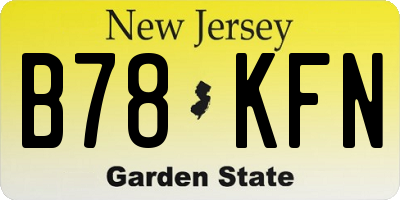 NJ license plate B78KFN