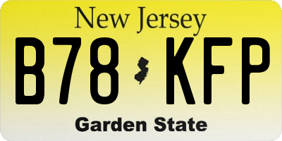NJ license plate B78KFP