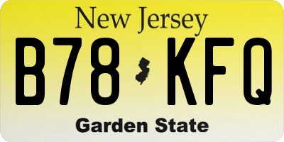 NJ license plate B78KFQ