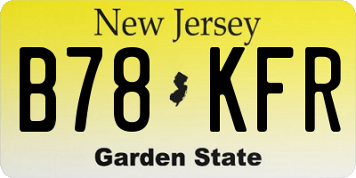 NJ license plate B78KFR