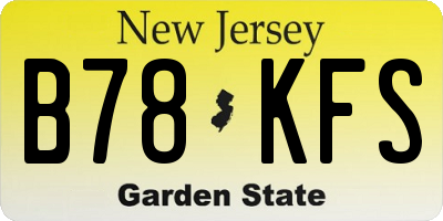 NJ license plate B78KFS